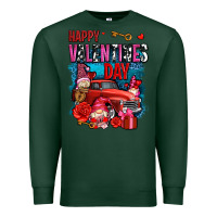 Sports Green happy valentines day with gnomes and truck olivia Premium Sweatshirt - OliviaCreatesArt