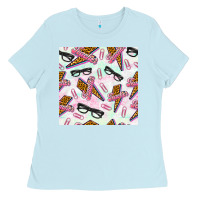 Baby Blue teacher thunderbolt and glasses Ladies Tee - BundleAndBundleShop