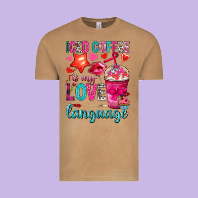 Iced Coffee Is My Love Language Vintage Tee Designed By Nancycooperartshop