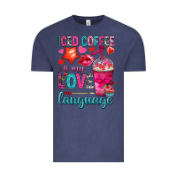 Vintage Denim iced coffee is my love language Vintage Tee - NancyCooperArtShop
