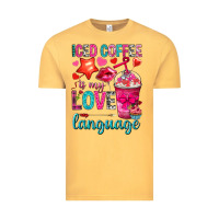 Vintage Mustard iced coffee is my love language Vintage Tee - NancyCooperArtShop