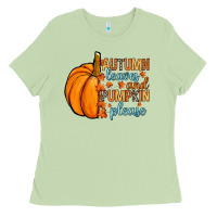 Matcha Autumn leaves and pumpkin please Ladies Tee - RanaPortraitStore