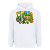 White Loads of luck tractor Heavyweight Hoodie - CowGirlArtShop