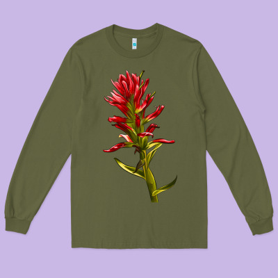 Indian Paintbrush Long Sleeve Tee Designed By Lillyallendesigns