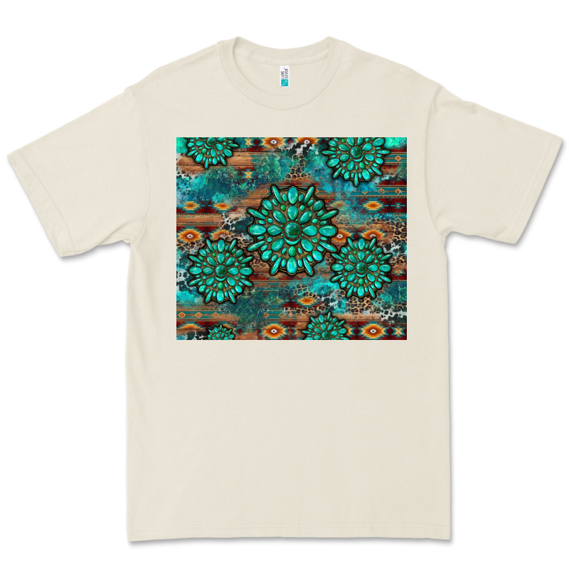 Gemstone Turquoises Aztec Leopard Cowhide Premium Tee by Artiststas | Teevron