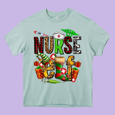 Nurse Elf Heavy Core Tee Designed By Adodesignshop