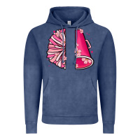 Vintage Denim custom name cheerleader with megaphone Vintage Hoodie - MaliasSmallBusiness