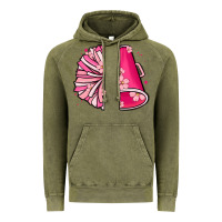 Vintage Olive custom name cheerleader with megaphone Vintage Hoodie - MaliasSmallBusiness