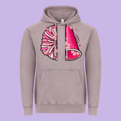 Custom Name Cheerleader With Megaphone Vintage Hoodie Designed By Maliassmallbusiness