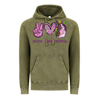 Vintage Olive Peace Love Unicorn Vintage Hoodie - Jasminsmagicworld