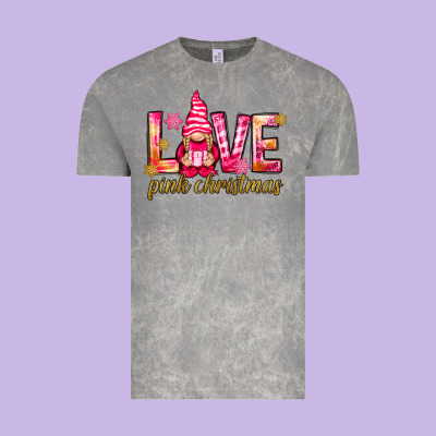 Love Pink Christmas Gnome Vintage Tee Designed By Nancycooperartshop