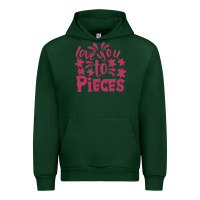 Forest Green love you to pieces Urban Hoodie - CowhideDigitalArt