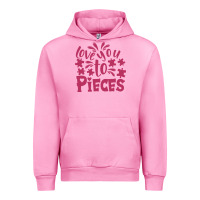 Fuchsia Pink love you to pieces Urban Hoodie - CowhideDigitalArt