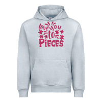 Heather Grey love you to pieces Urban Hoodie - CowhideDigitalArt