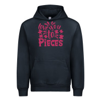 Navy love you to pieces Urban Hoodie - CowhideDigitalArt