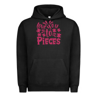 Pigment Black love you to pieces Urban Hoodie - CowhideDigitalArt