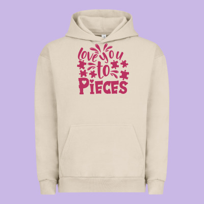 Love You To Pieces Urban Hoodie Designed By Cowhidedigitalart