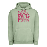 Pigment Oil Green love you to pieces Urban Hoodie - CowhideDigitalArt