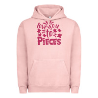 Pigment Salmon love you to pieces Urban Hoodie - CowhideDigitalArt