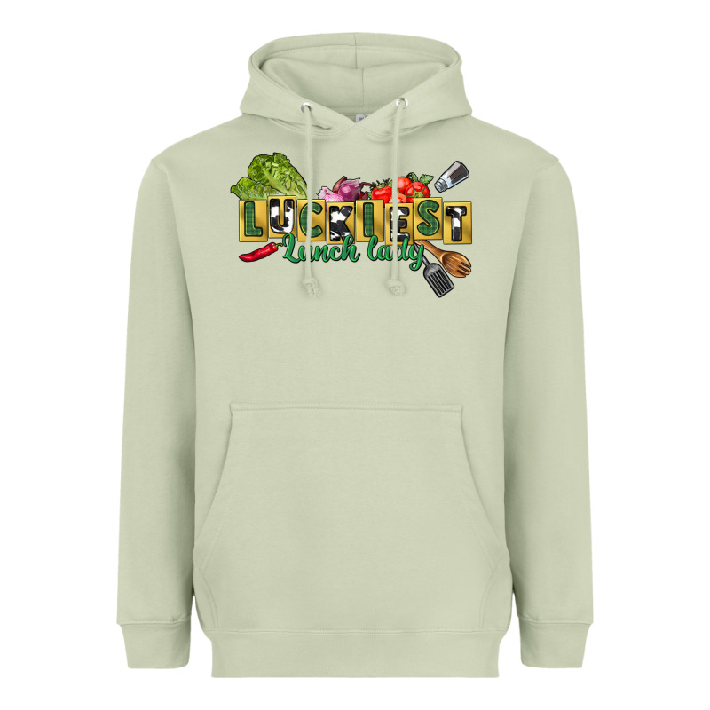 Luckiest Lunch Lady St. Patrick's Day Heavyweight Hoodie by CowGirlArtShop | Teevron