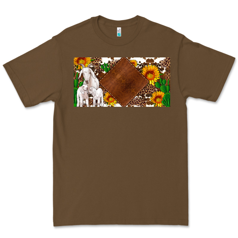 Baby Goats And Sunflower And Cactus With Cowhide License Plate Premium Tee by Artiststas | Teevron