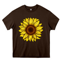 Chocolate Brown sunflower Heavy Core Tee - Artiststas