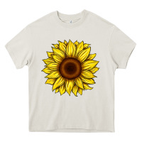 Cream sunflower Heavy Core Tee - Artiststas