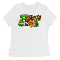 White joy with football ball and sunflower ado Ladies Tee - AdoDesignShop