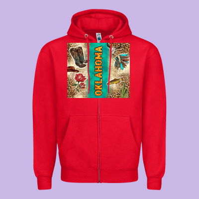 Oklahoma Zipper Hoodie Designed By Tumblerdesignbyshophia
