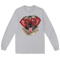 Moon Dust Pug with love glasses Long Sleeve Tee - RanaPortraitStore
