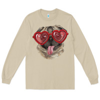 Mushroom Pug with love glasses Long Sleeve Tee - RanaPortraitStore