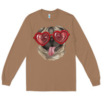 Toasted Coconut Pug with love glasses Long Sleeve Tee - RanaPortraitStore