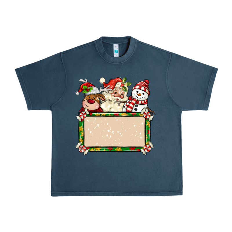 Santa Reindeer Snowman Preview And Costom Name Urban Heavy Tee by MaliasSmallBusiness | Teevron