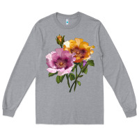 Heather Grey In Your Eyes Rose Long Sleeve Tee - LillyAllenDesigns