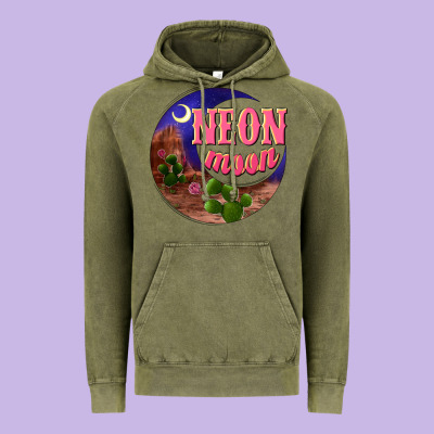 Neon Moon Vintage Hoodie Designed By Nancycooperartshop