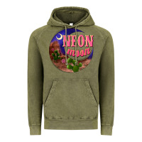 Vintage Olive neon moon Vintage Hoodie - NancyCooperArtShop