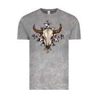 Cloud Rock bull skull with aztec Vintage Tee - MaliasSmallBusiness