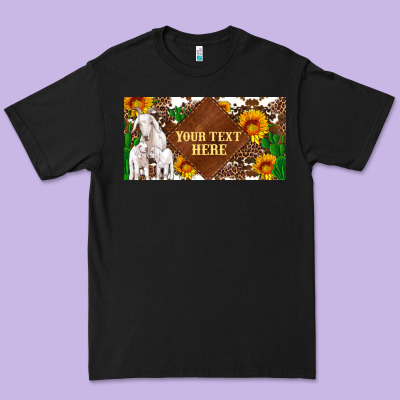(preview)baby Goats And Sunflower And Cactus With Cowhide License Plat Premium Tee Designed By Artiststas