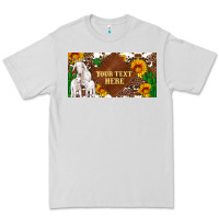 Dove Grey (preview)baby goats and sunflower and cactus with cowhide license plat Premium Tee - Artiststas