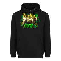 Black St. Patrick's Day Cow Heavyweight Hoodie - HowdyJamesFarm