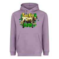 Lavender St. Patrick's Day Cow Heavyweight Hoodie - HowdyJamesFarm