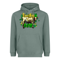 Sage St. Patrick's Day Cow Heavyweight Hoodie - HowdyJamesFarm