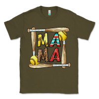 Army Green softball mama Classic Tee - CowhideDigitalArt