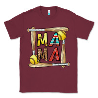 Burgundy softball mama Classic Tee - CowhideDigitalArt
