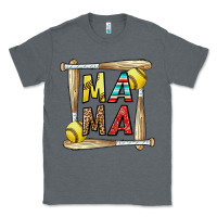 Charcoal Heather softball mama Classic Tee - CowhideDigitalArt