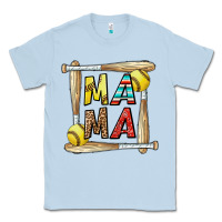 Dusty Blue softball mama Classic Tee - CowhideDigitalArt