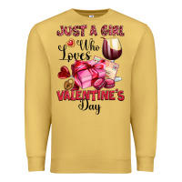 Antique Gold just a girl who loves valentine's day Premium Sweatshirt - OliviaCreatesArt