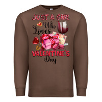 Chestnut just a girl who loves valentine's day Premium Sweatshirt - OliviaCreatesArt