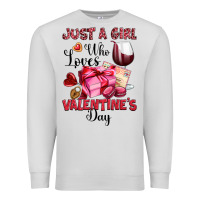 Dove Grey just a girl who loves valentine's day Premium Sweatshirt - OliviaCreatesArt