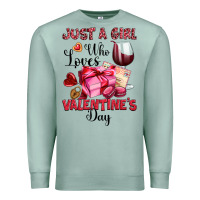 Seafoam just a girl who loves valentine's day Premium Sweatshirt - OliviaCreatesArt